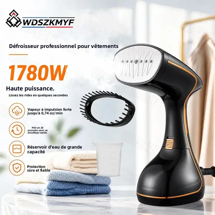 NOUVEAU Fer à vapeur portatif 1780W, générateur de vapeur chaude 320ML, défroisseur portable pour vêtements, idéal pour la maison et les voyages.