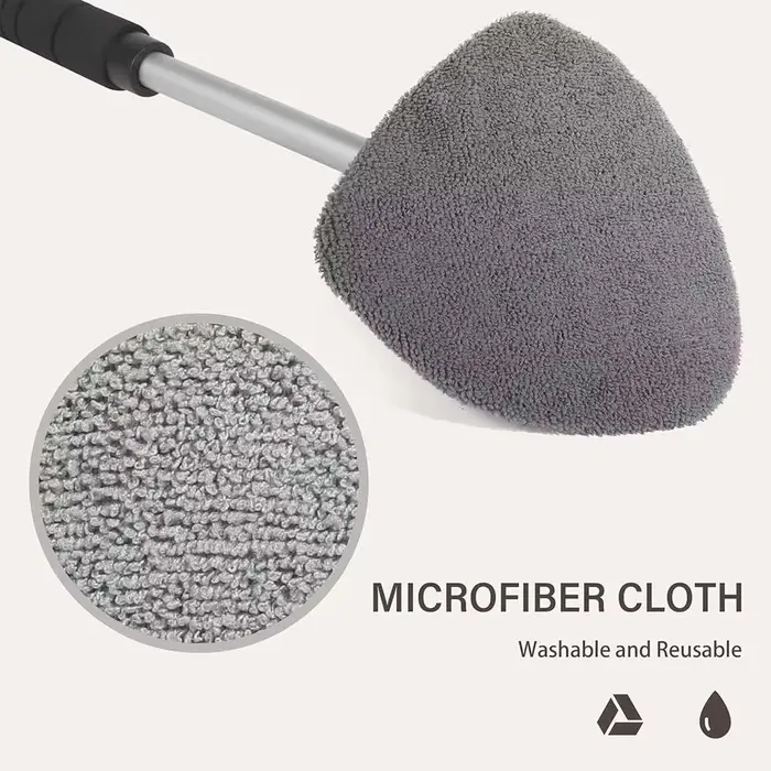 Brosse de nettoyage de vitres de voiture avec 3 couvercles en microfibre + bouteille de pulvérisation