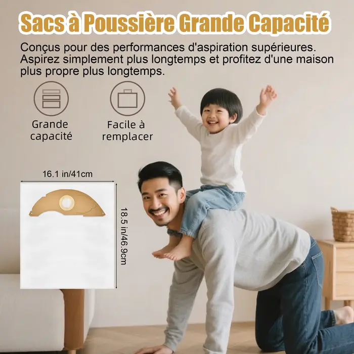 Ensemble de 11 pièces: sacs filtrants pour aspirateur pour Kärcher NT 22/1 AP/AP TE L (remplacement 2.889-217.0)