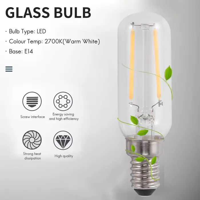 Ampoule LED blanche chaude pour hotte, 2 pièces, E14, 3W
