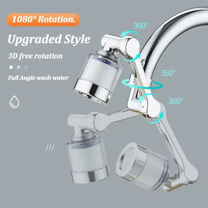 360/1080 ° Filtre à eau pour robinet pivotant