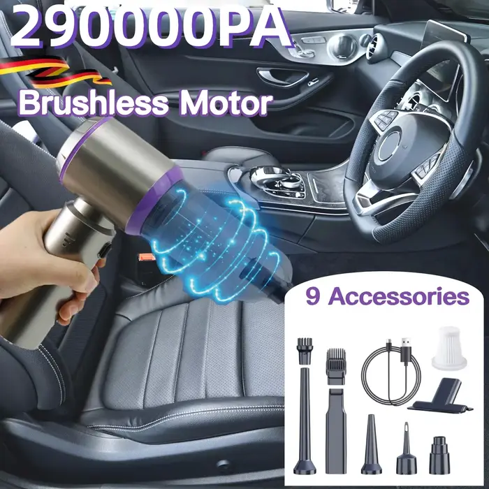 Aspirateur de voiture portable haute puissance, moteur sans balais sans fil, dépoussiéreur d'air injuste, machine de livres, appareil ménager, déterminer