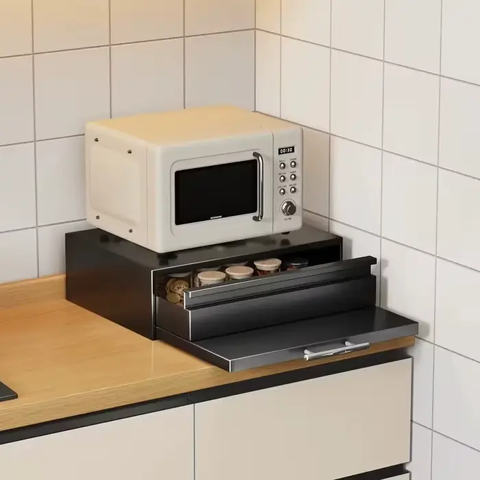 Support de rangement de cuisine, Type tiroir pour fours à micro-ondes, Machines à café, fours, support organisateur de comptoir, étagère pour la cuisine