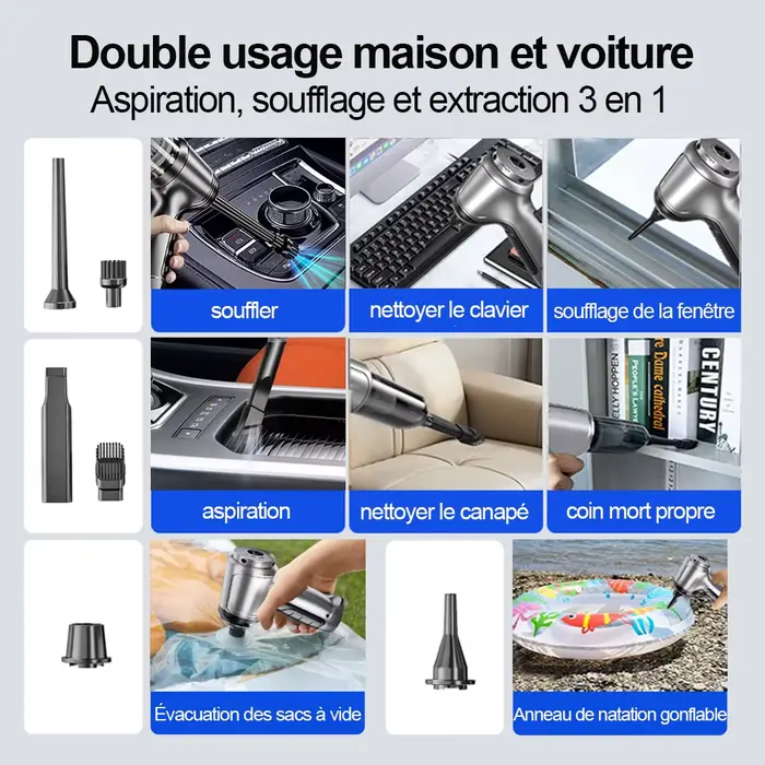 Aspirateur de voiture portable sans fil