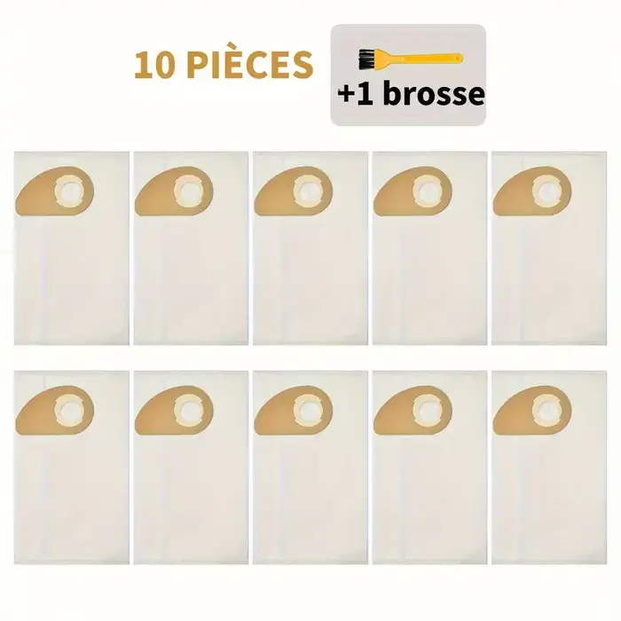 10 sacs d'aspirateur pour aspirateurs secs et humides Nilfisk Buddy II