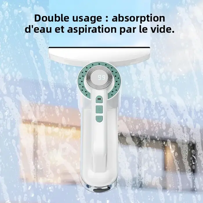 Nettoyeur de vitres électrique sans fil, grattoir en silicone souple absorbant l'eau, grattoir pour nettoyer les vitres, rechargeable par USB