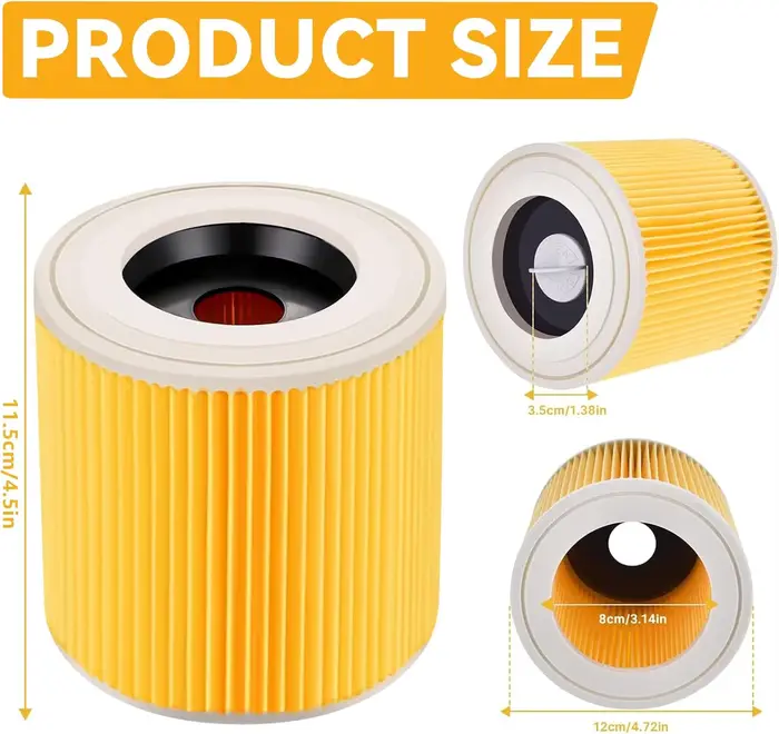 Filtre HEPA pour Karcher WD3 WD3P WD2 WD1 MV2 MV3 A2604 A2004 A2204 A2054 NT27/1 SE 4001 SE 4002