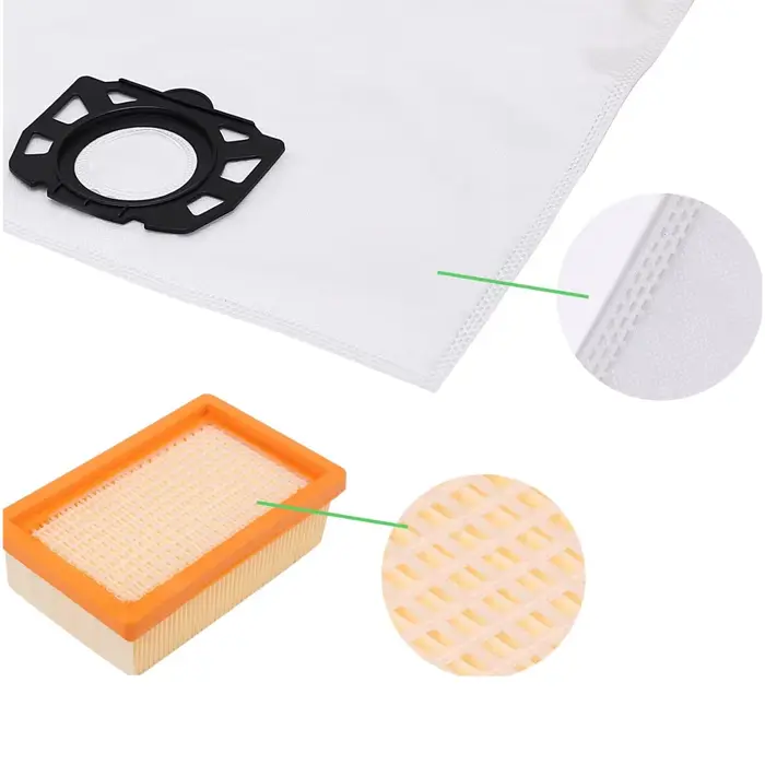 Sacs à poussière et filtres HEPA plats pour aspirateur Karcher WD4 WD5 WD6 MV4 MV5 MV6 WD5P WD6P