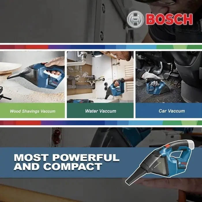 Bosch GAS 12V-LI Aspirateur à main sans fil 12V professionnel avec batterie lithium-ion rechargeable