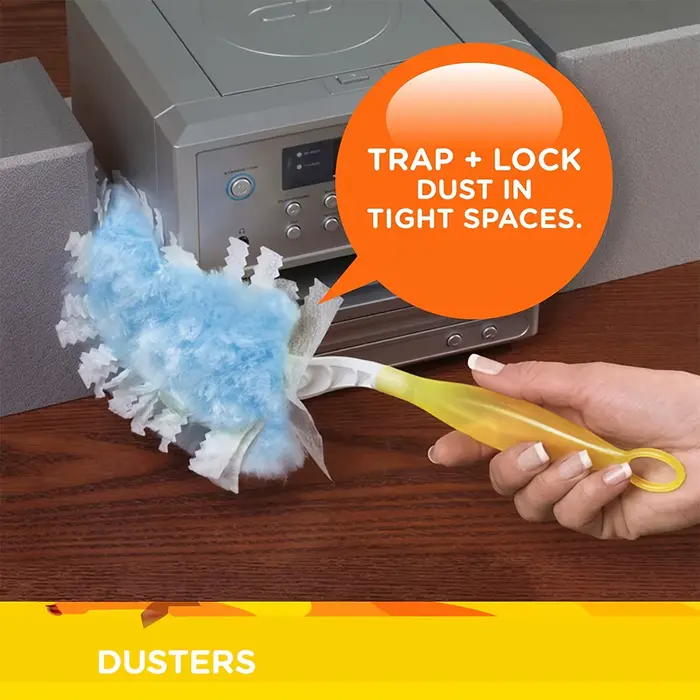 Un paquet de 10 accessoires dépoussiéreurs jetables, compatibles avec Swiffer.