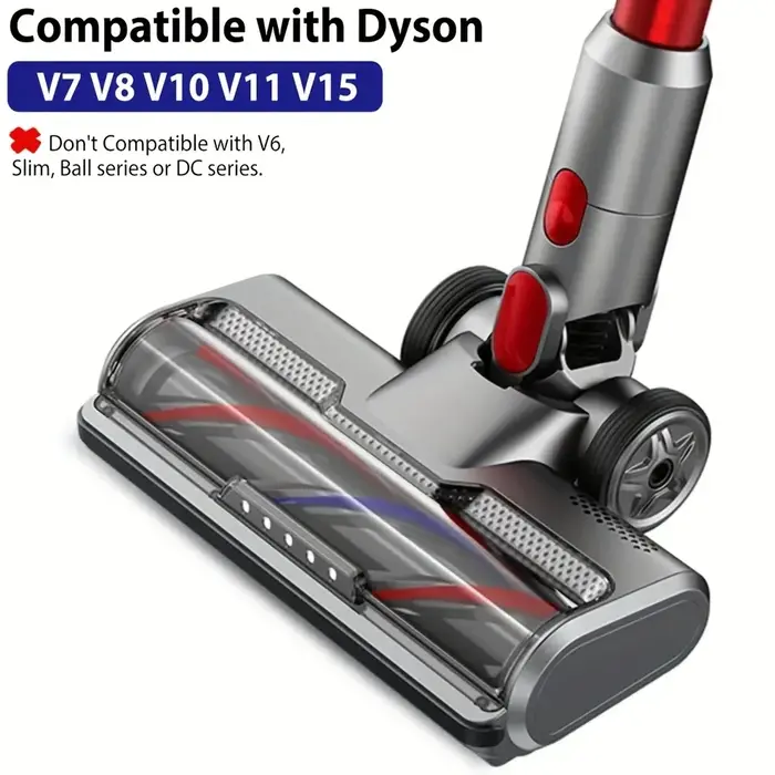 Tête d'aspirateur pour aspirateur Dyson V7 V8 V10 V11 V15 avec cinq lumières LED, adapté aux tapis, 