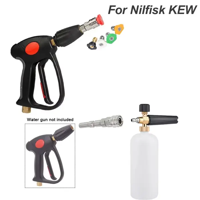 Adaptateur pour nettoyeur haute pression Nilfisk KEW - Connexion rapide en acier inoxydable 1/4" pour canon à mousse et buses