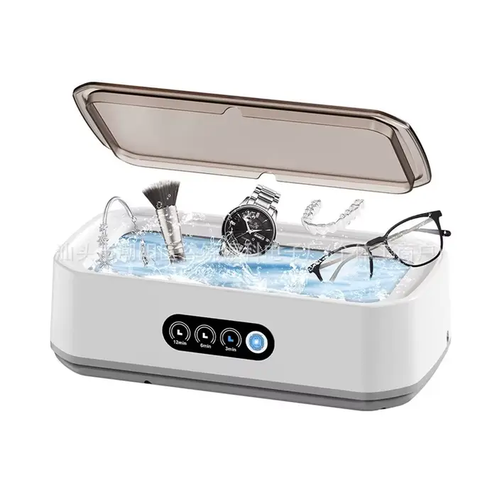 Nettoyeur à ultrasons de grande capacité réglable de 650 ml, rapide et puissant, pour bijoux, lunett