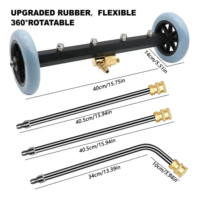 Nettoyeur de surface haute pression pour dessous de caisse 16 pouces 4000 PSI avec 2 rallonges pour camions