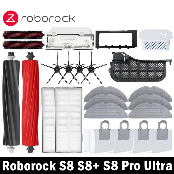 Roborock S8 S8 Pro Ultra S8 + robot aspirateur vadrouille Choth sacs d'aspirateur accessoires brosse latérale filtre pièces de rechange remplaçables