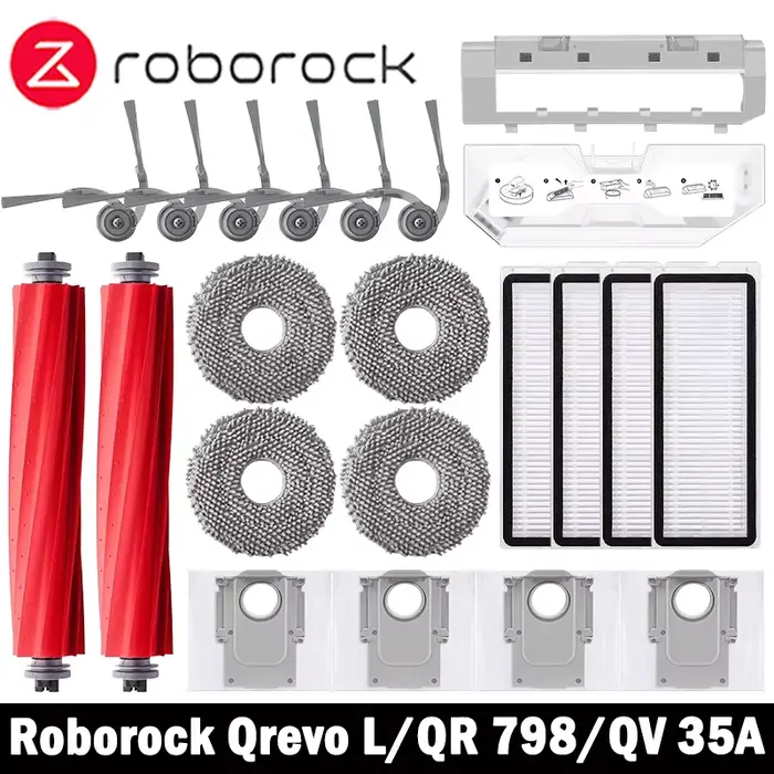 Accessoires pour aspirateurs robots Roborock Qrevo L/QR 798/QV 35A/QR 598 : sacs à poussière