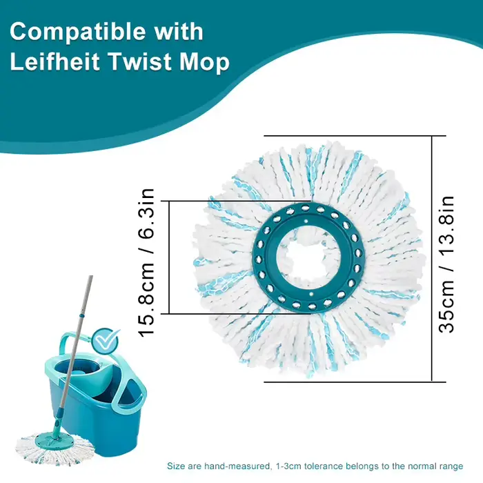 Tête de vadrouille de rechange pour Leifheit Clean Twist Disc Mop/Ergo