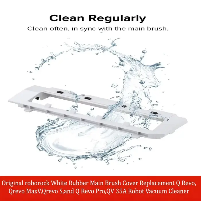 Couverture de brosse principale en caoutchouc blanc de remplacement pour aspirateur robot Roborock Q Revo
