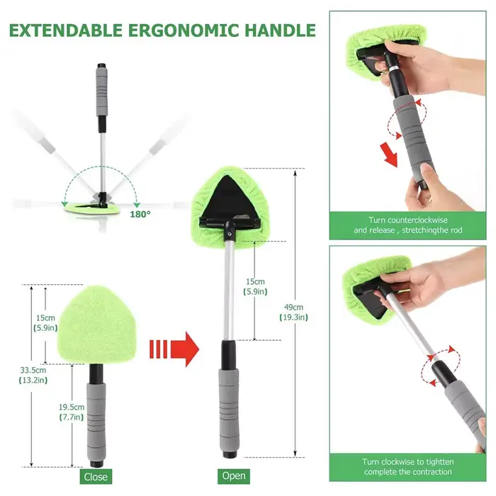Ensemble de brosses de nettoyage de pare-brise de fenêtre de voiture télescopique
