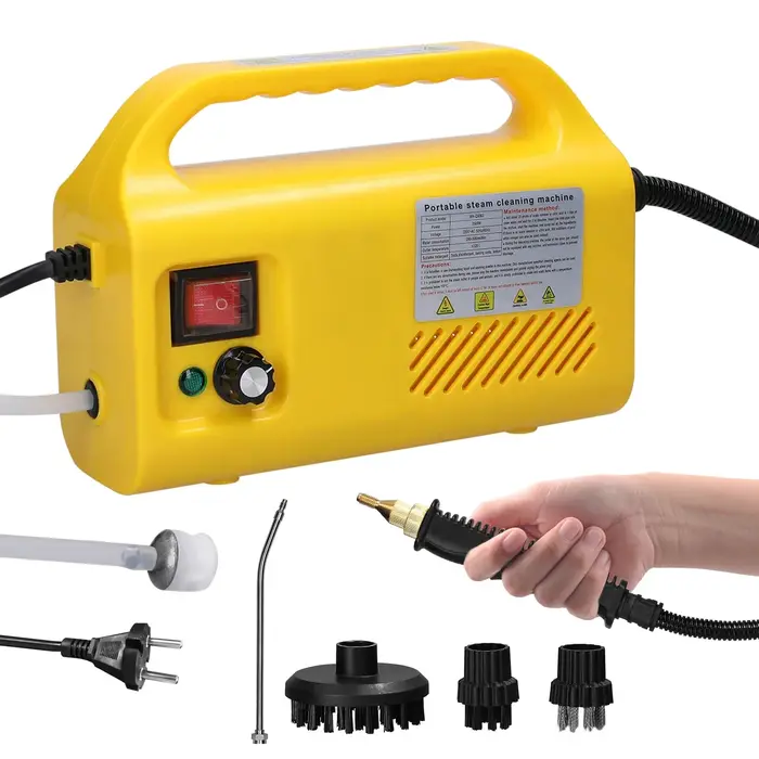 Nettoyeur vapeur électrique domestique 2600W, prise EU 220V, appareil de nettoyage portable à main pour voiture et cuisine avec brosse