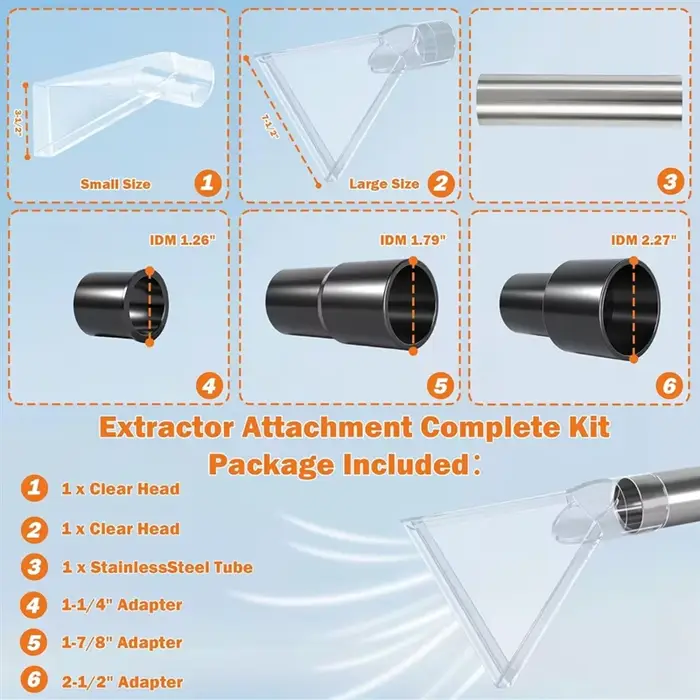 Kit de fixation d'extracteur universel pour aspirateurs humides/secs