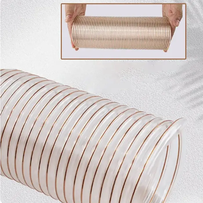 Tuyau d'aspiration et d'évacuation en PU transparent avec diamètre intérieur de 20/25/32/38/40/43/45/50/6063/65/70/75/76/80/90/100 mm