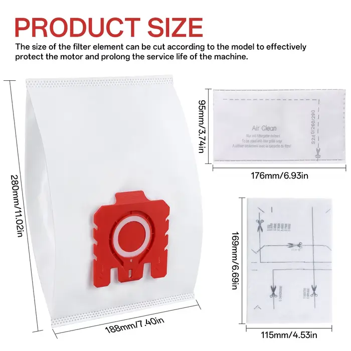 Sacs à poussière 3D Airclean FJM pour aspirateur série Miele Compact C1 C2 S241 S290 S300i S500 S700 S4 S6