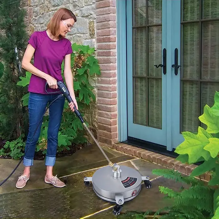 Nettoyeur de surface haute pression 4000 PSI 13 pouces pour allée, trottoir, patio, en acier inoxydable, compatible Karcher, connecteur rapide 1/4 pouce