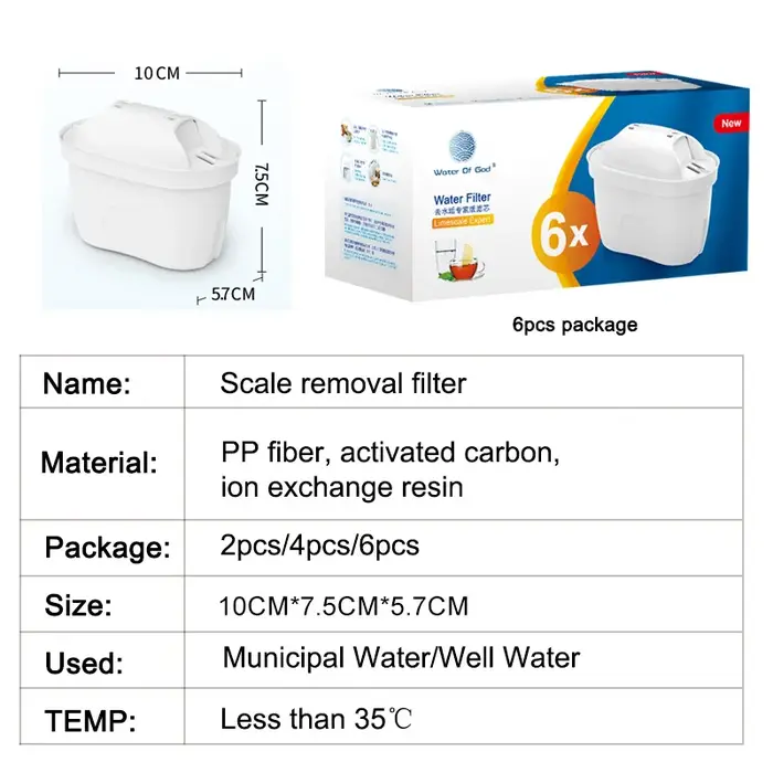 Pour Brita Maxtra 2 pièces/6 pièces cartouche de filtres à eau calcaire impuretés de chlore purifier bouilloire active filtre à eau au charbon