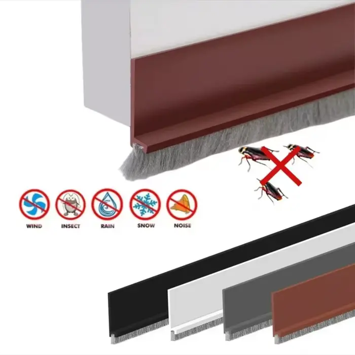 Joint de porte de 1 m avec brosse anti-courant d'air