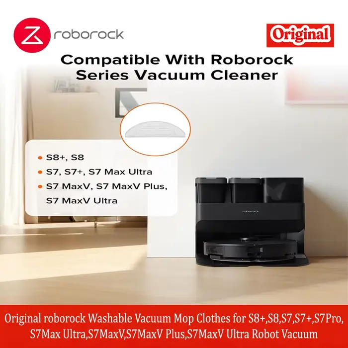 Chiffons lavables d'origine Roborock pour aspirateur robot S8+