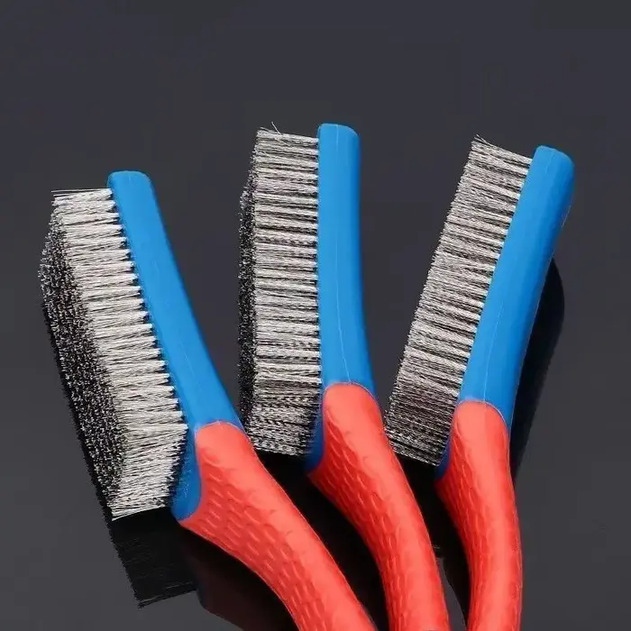 Brosse métallique robuste en acier inoxydable avec poignée en plastique confortable - Parfaite pour éliminer la rouille, les scories de soudure, la saleté et la peinture