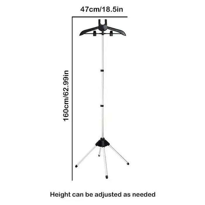 Support de repassage vapeur télescopique pour vêtements, 155 cm, hauteur réglable, pliable, pour sus