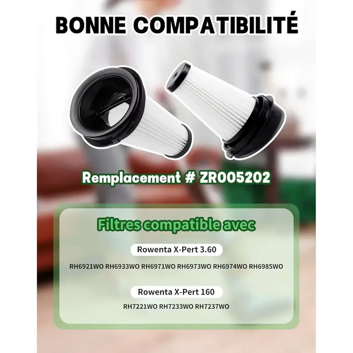 Filtre de Remplacement pour Rowenta Aspirateur Balais X-pert 3.60