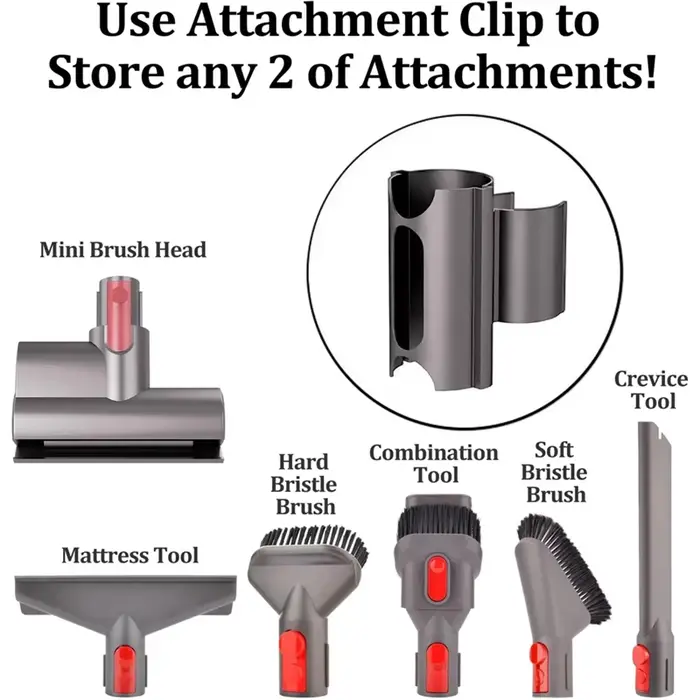 Support d'aspirateur pour Dyson V6 V7 V8 V10 V11 V15 G5 Installation sans effort 360 ° Clip pour outil rotatif