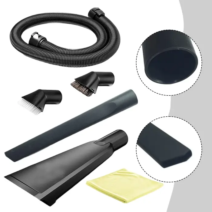 Kit de nettoyage intérieur de voiture avec tuyau d'extension et brosses pour aspirateur sec et humid