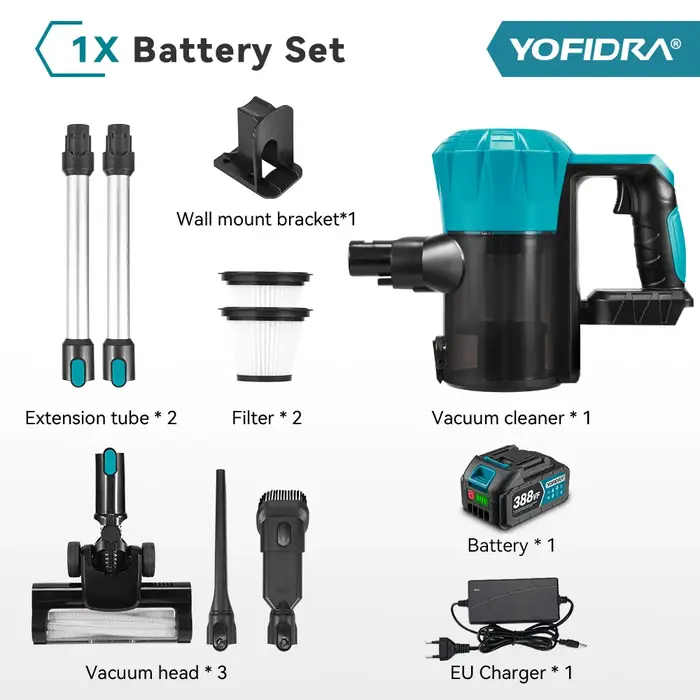 YOFIDRA 1800W aspirateur sans brosse 30KPa 1.5L Portable puissant aspiration outils de nettoyage ménager pour Makita 18V batterie broche
