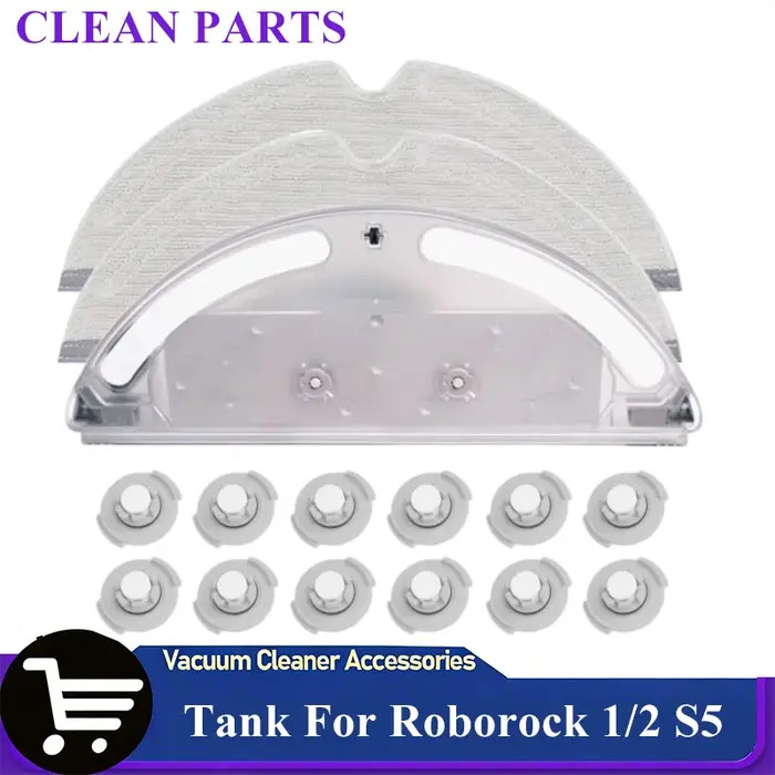 Réservoir d'eau et lingette de nettoyage pour aspirateurs robot (Roborock 1/2 S5 S50 S51 S55 S6 S60 S65 E25 E35 E20 C10 T4 T6 Mi) - Pièces de rechange