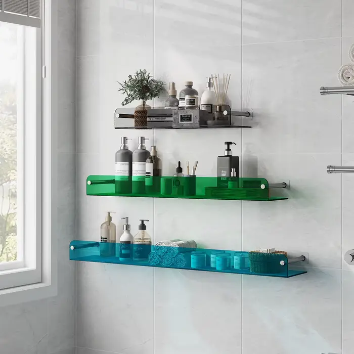 Étagère murale en acrylique pour salle de bain