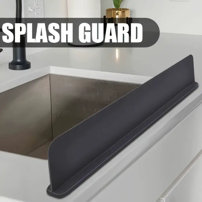 Protection anti-éclaboussures en silicone avec ventouses - Barrière d'eau pour évier de cuisine