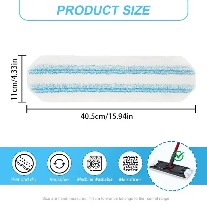 Chiffons de remplacement adaptés au système de vadrouille plate Vileda H2prO