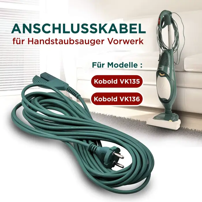 Câble de connexion du cordon d'alimentation utilisé pour remplacer l'aspirateur Vorwerk Kobold