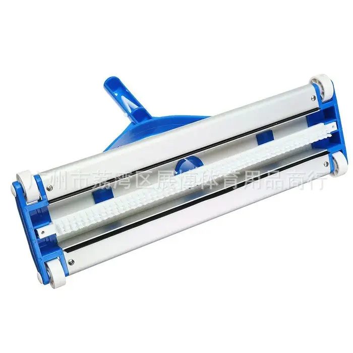 Accessoires de nettoyage de piscine : Tête d'aspiration de piscine tout aluminium de 14 et 18 pouces, bleue, lestée, avec brosse pour absorber la saleté
