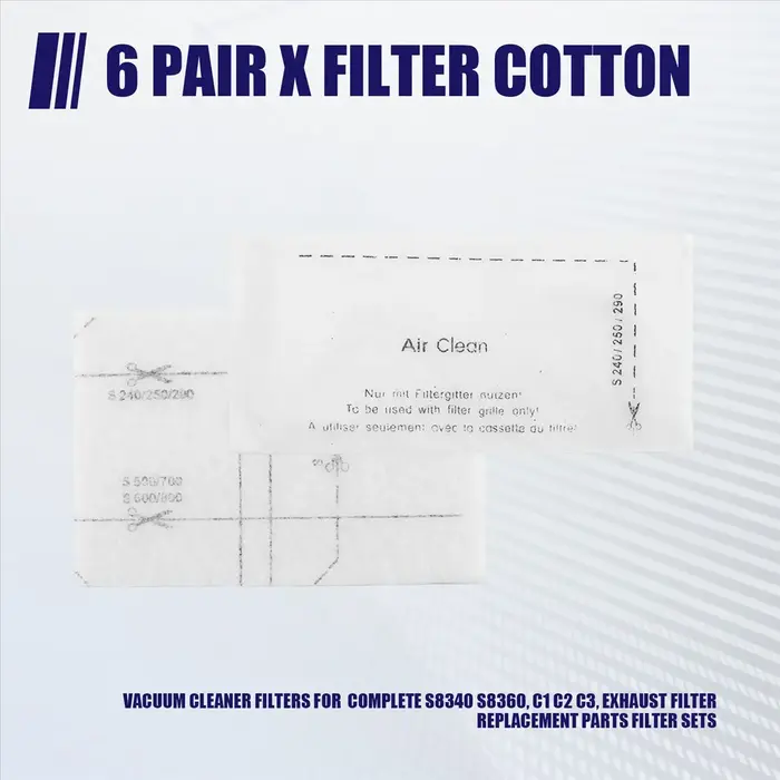Filtres d'aspirateur pour Miele complet S8340 S8360