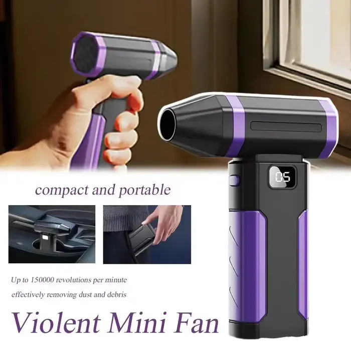Ventilateur turbo-jet 160000 tr/min, souffleur sans balais puissant, souffleur d'air électrique, aspirateur de poussière portable, ventilateur violent, nettoyeur de neige