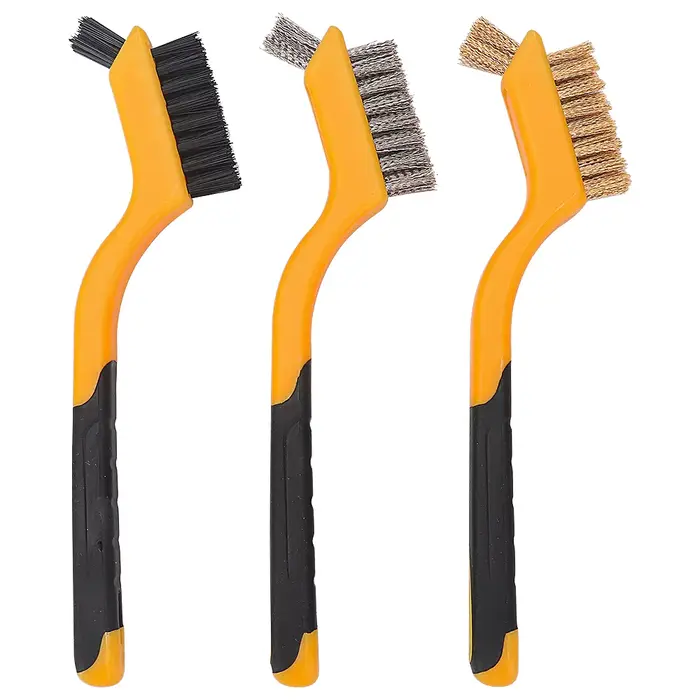 Brosse de nettoyage en laiton de 7 pouces, Mini brosse en acier inoxydable, polissage des bavures mé