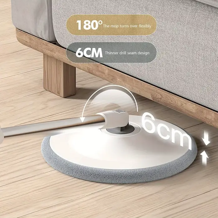 360 ° Ensemble serpillière rotative et seau avec essoreuse réglable pour le nettoyage des sols en carrelage