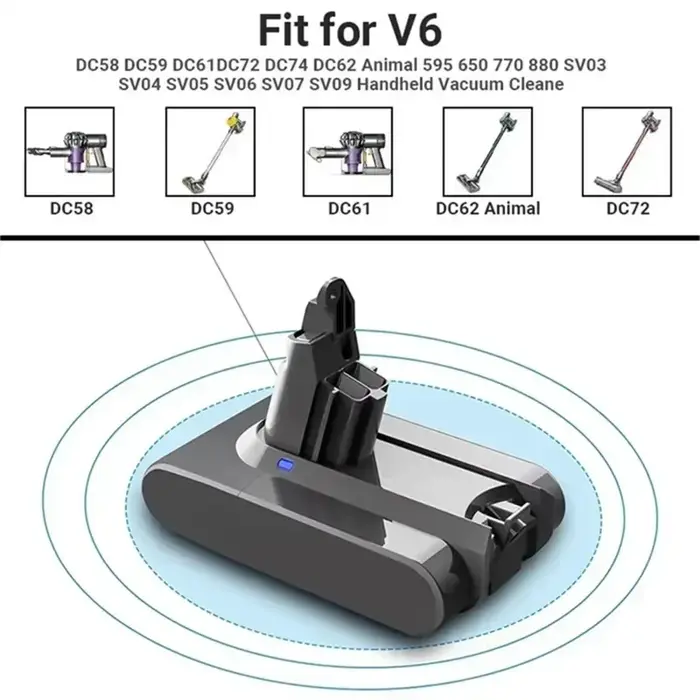 Batterie 12800mAh pour aspirateur Dyson V6, série DC62 SV03 SV09 DC58 21.6V
