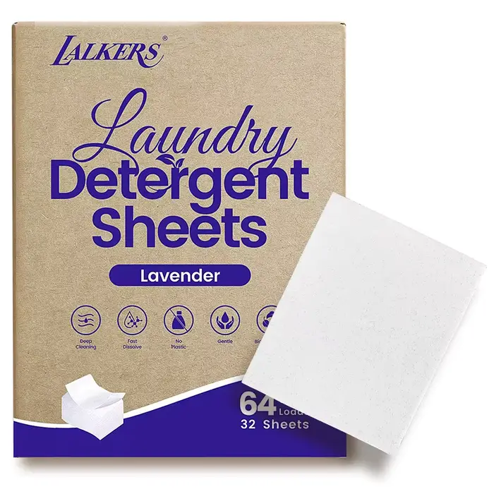 Feuilles de détergent à lessive de 32 feuilles, enveloppe à bulles pour le nettoyage, élimination de
