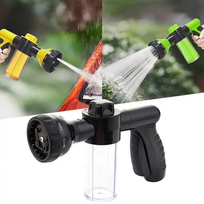Pistolet à mousse haute pression 8 en 1 avec distributeur de savon pour lavage de voiture